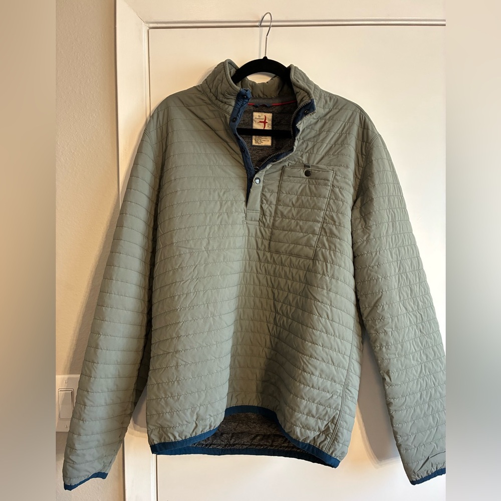 Relwen Men’s Quilted Popover Windzip Jacket | Size Large | Lightweight Insulated